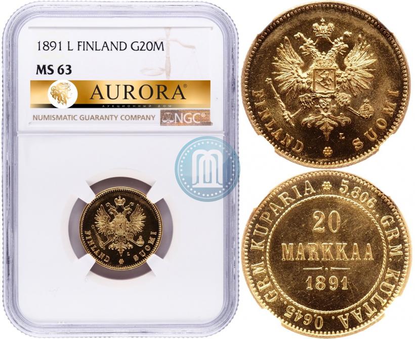 Picture 20 markkaa 1891 year L 