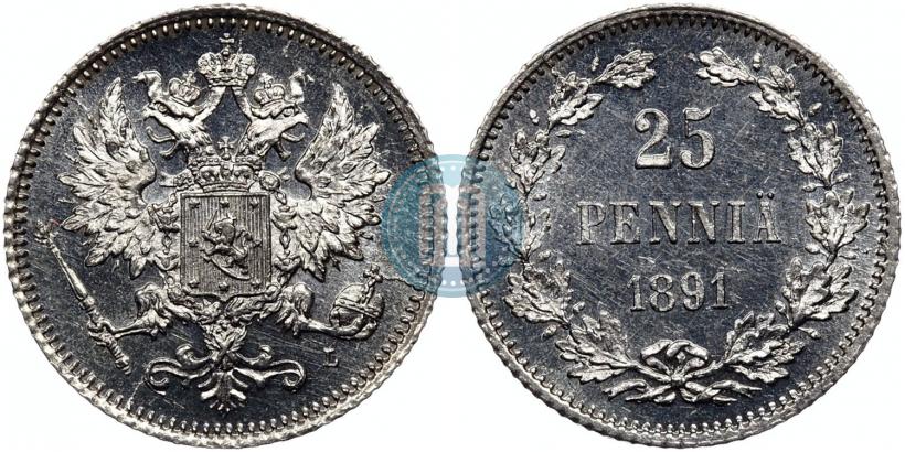 Фото 25 пенни 1891 года L 