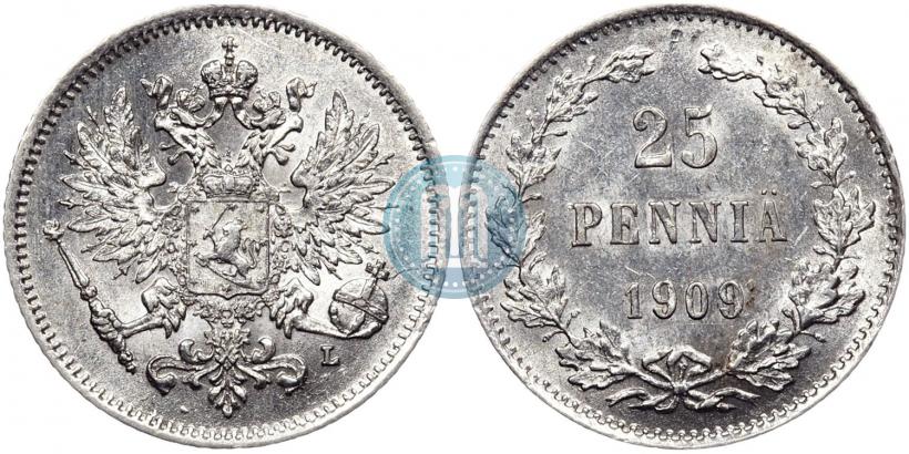 Picture 25 pennia 1909 year L 
