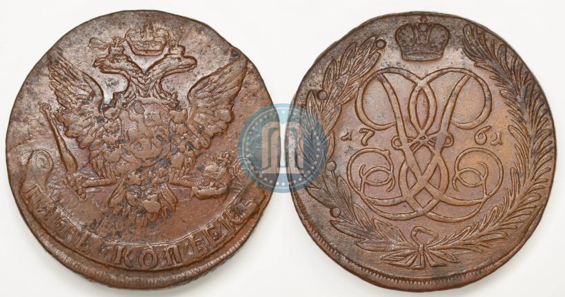 Фото 5 копеек 1761 года  