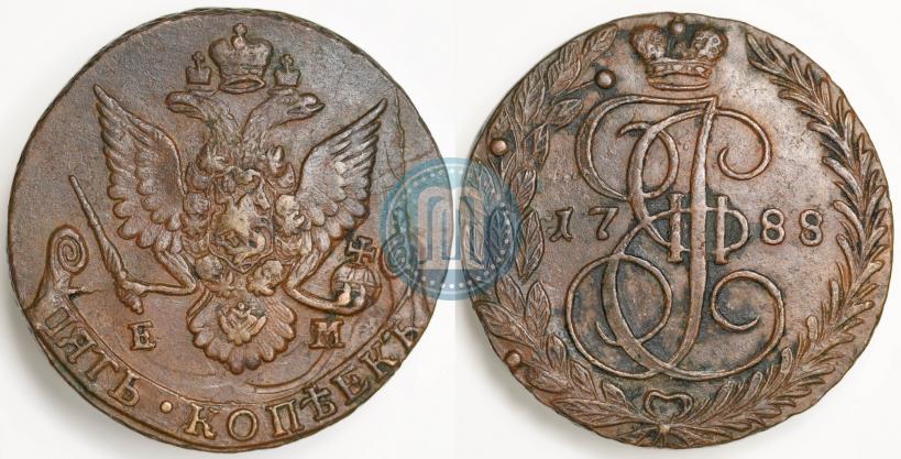 Picture 5 kopecks 1788 year ЕМ 