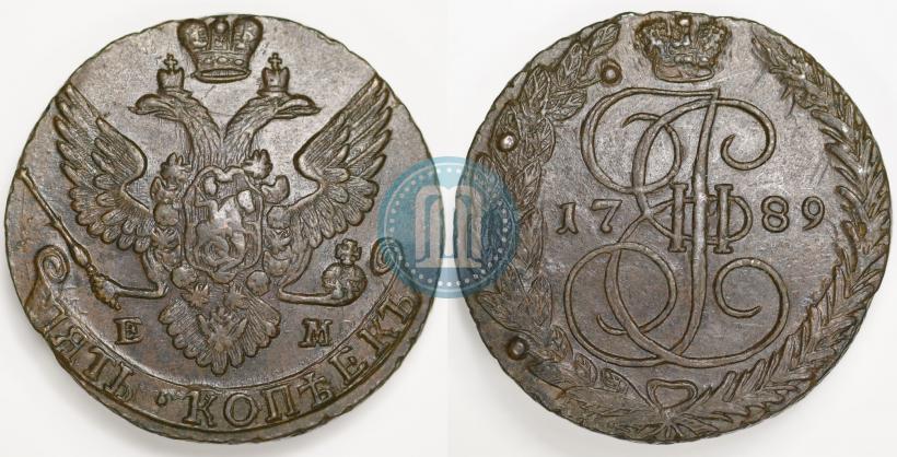 Фото 5 копеек 1789 года ЕМ 