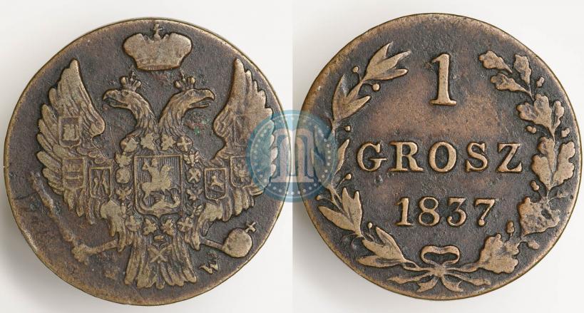 Фото 1 грош 1837 года MW 