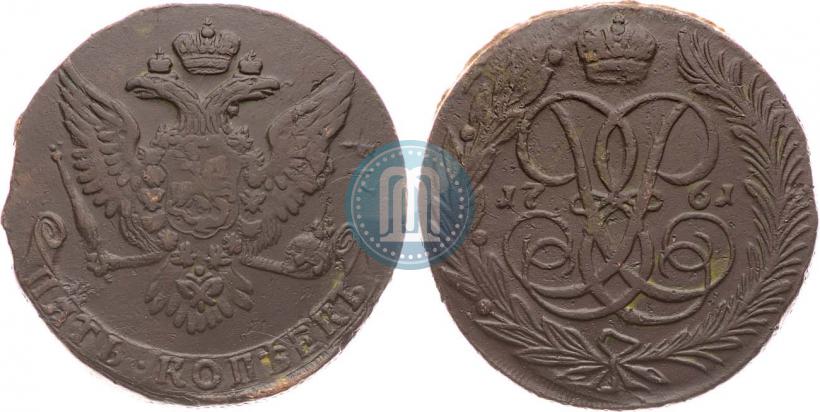 Фото 5 копеек 1761 года  