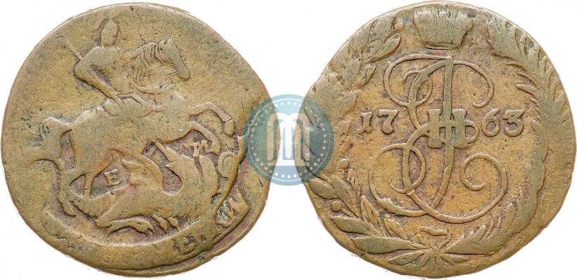 Picture 2 kopecks 1763 year ЕМ 