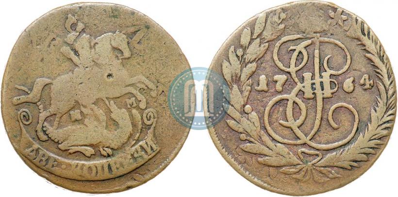 Фото 2 копейки 1764 года ММ 