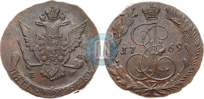 Фото 5 копеек 1769 года ЕМ 