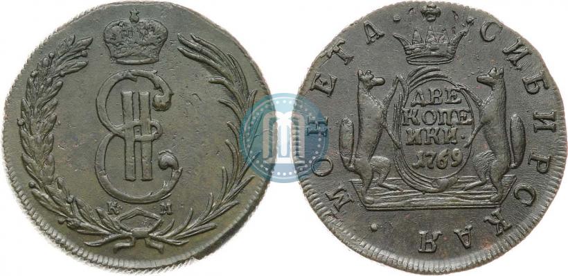 Фото 2 копейки 1769 года КМ 
