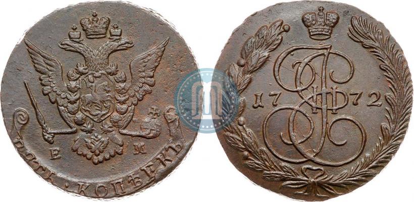 Picture 5 kopecks 1772 year ЕМ 