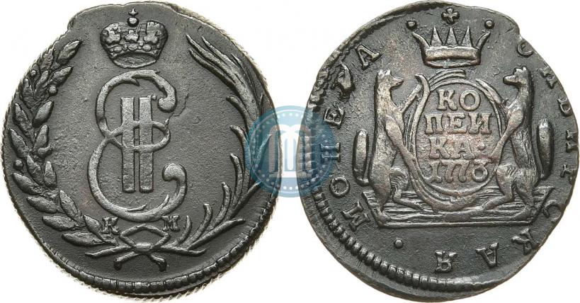 Фото 1 копейка 1773 года КМ 