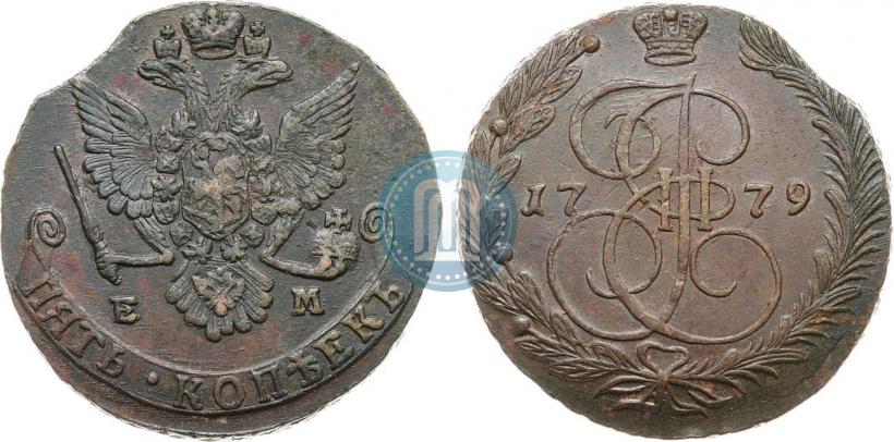 Picture 5 kopecks 1779 year ЕМ 