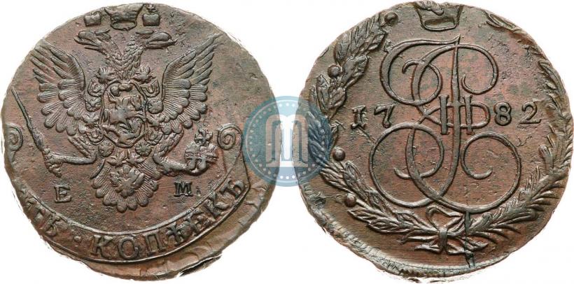 Picture 5 kopecks 1782 year ЕМ 