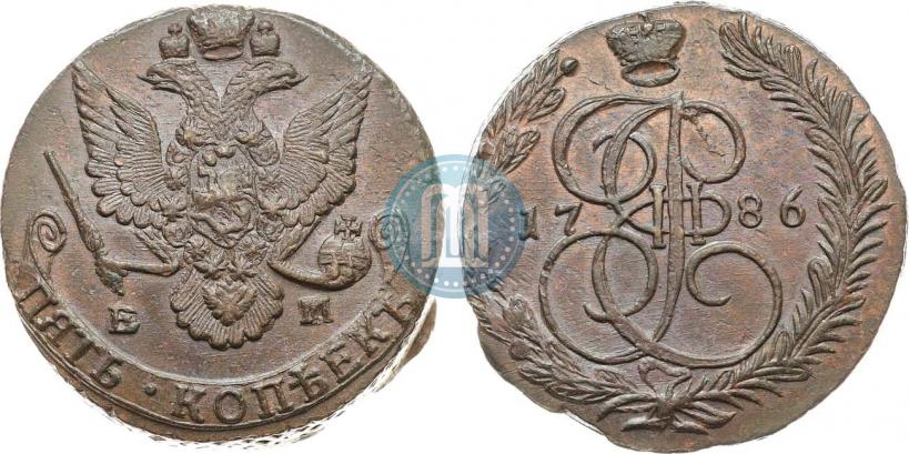 Picture 5 kopecks 1786 year КМ 