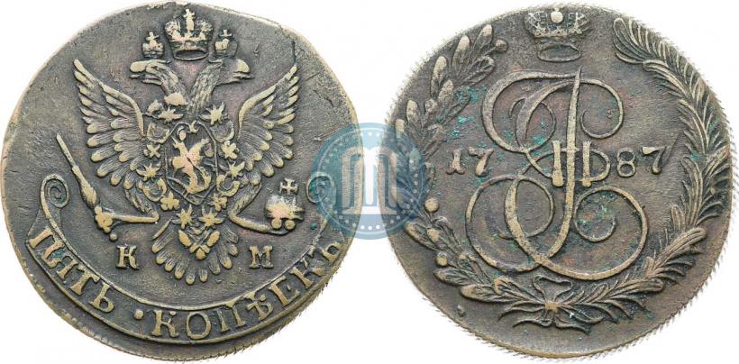 Picture 5 kopecks 1787 year КМ 