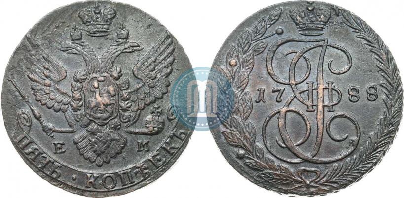Picture 5 kopecks 1788 year ЕМ 