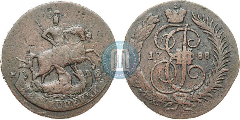 Фото 2 копейки 1788 года ММ 