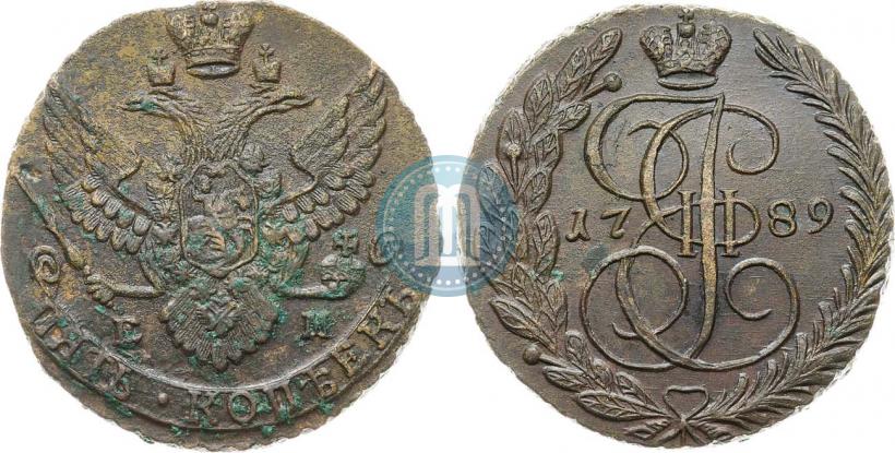 Picture 5 kopecks 1789 year ЕМ 