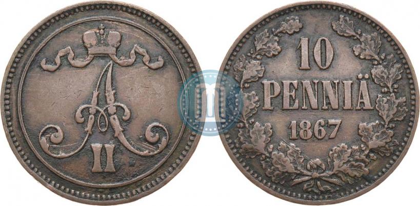 Picture 10 pennia 1867 year  