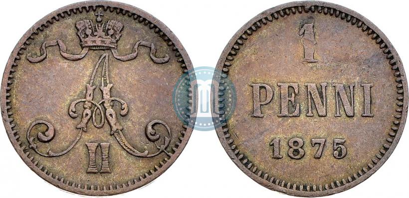 Фото 1 пенни 1875 года  