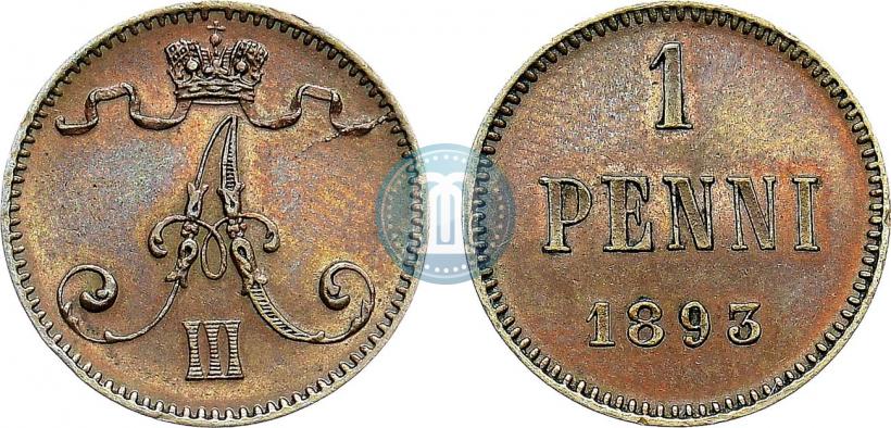 Фото 1 пенни 1893 года  