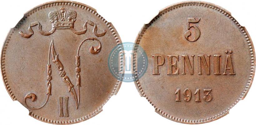 Фото 5 пенни 1913 года  
