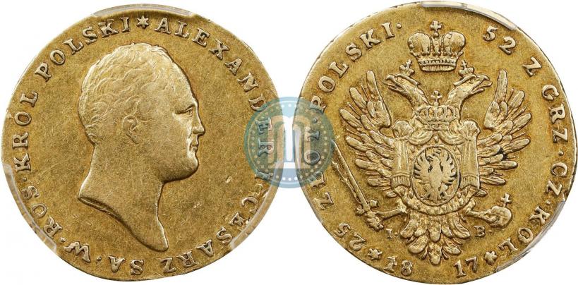 Фото 25 злотых 1817 года IB 