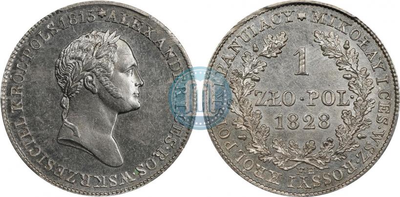 Фото 1 злотый 1828 года FH 