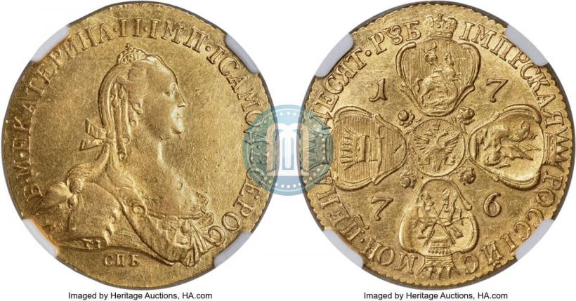 Picture 10 roubles 1776 year СПБ 