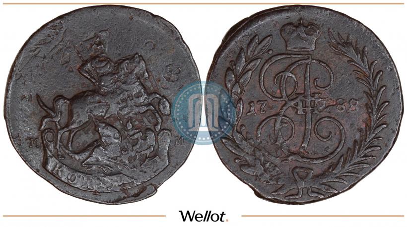 Фото 1 копейка 1788 года ММ 