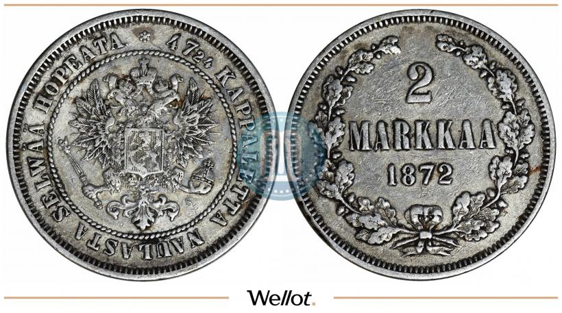 Picture 2 markkaa 1872 year S 