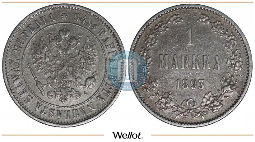 Picture 1 markka 1893 year L 