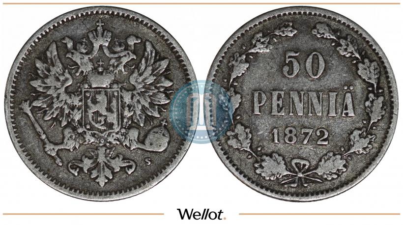 Фото 50 пенни 1872 года S 