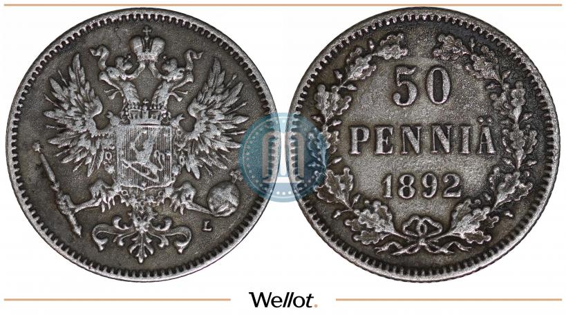 Picture 50 pennia 1892 year L 