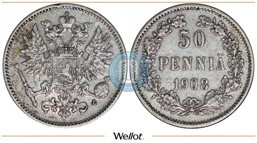 Picture 50 pennia 1908 year L 