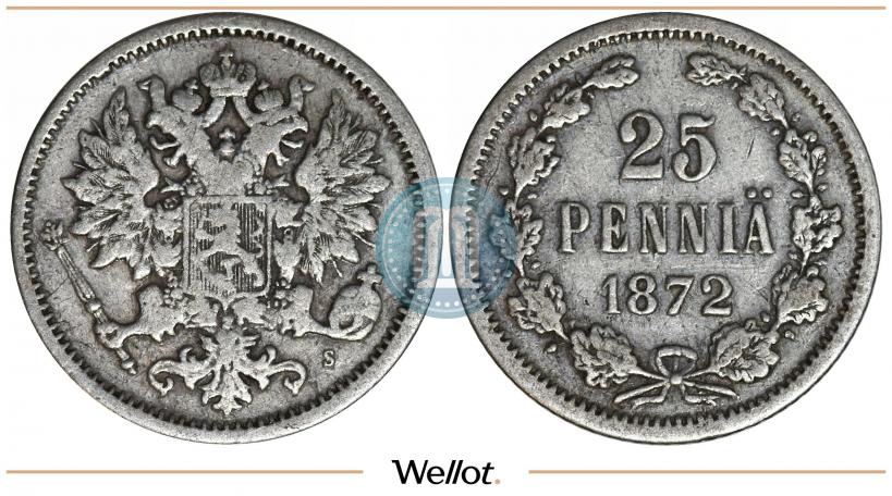 Фото 25 пенни 1872 года S 