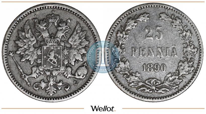 Фото 25 пенни 1890 года L 