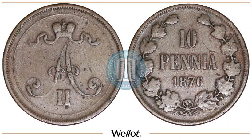 Picture 10 pennia 1876 year  