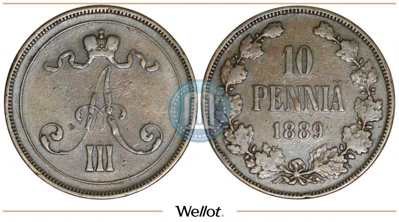 Фото 10 пенни 1889 года  