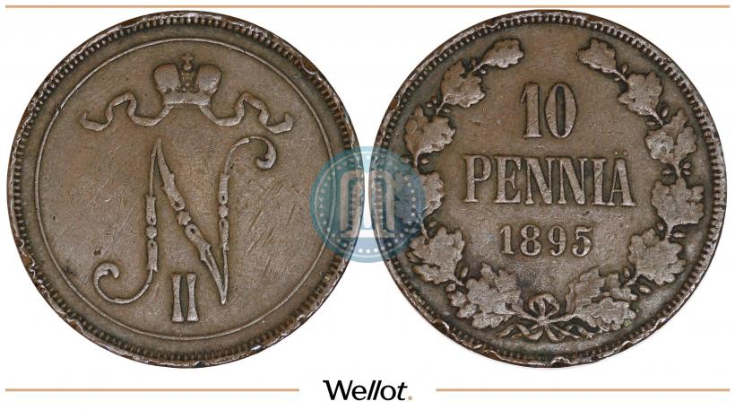 Picture 10 pennia 1895 year  