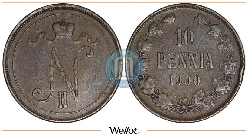 Picture 10 pennia 1900 year  