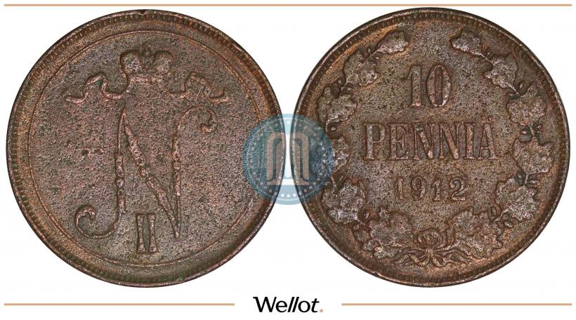 Фото 10 пенни 1912 года  