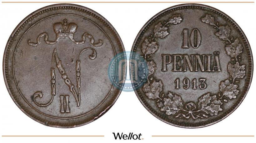 Picture 10 pennia 1913 year  