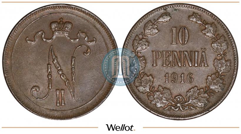 Фото 10 пенни 1916 года  