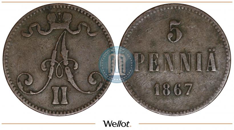 Фото 5 пенни 1867 года  