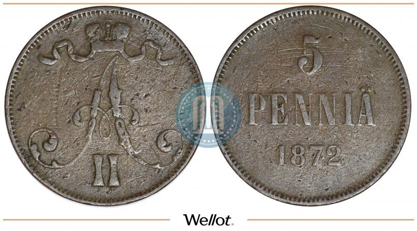 Фото 5 пенни 1872 года  