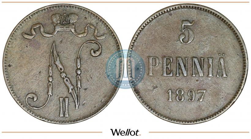 Фото 5 пенни 1897 года  