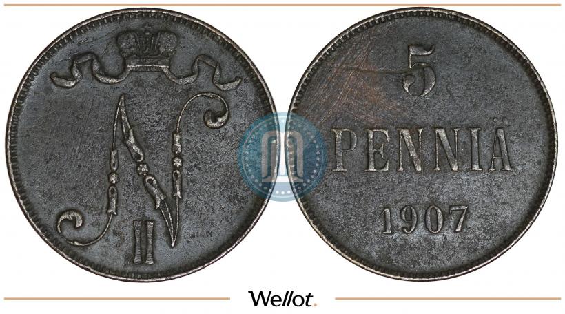 Фото 5 пенни 1907 года  