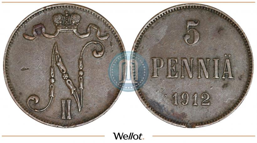 Фото 5 пенни 1912 года  