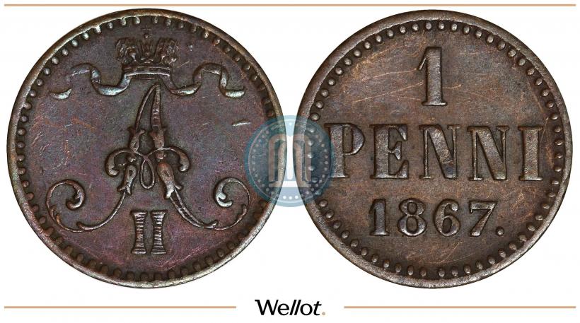 Picture 1 penni 1867 year  