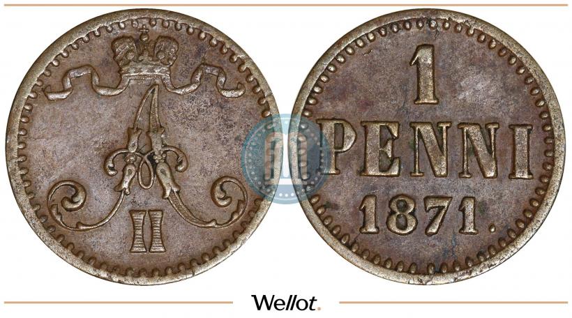 Picture 1 penni 1871 year  